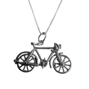 Sterling Silver Bicycle Necklace