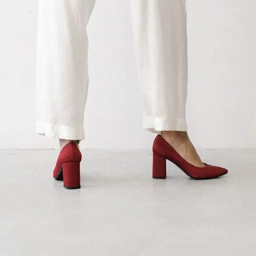 'Tanya 2'  vegan red-patterned high heel by Zette Shoes