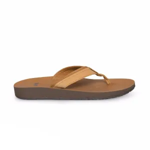 Teva Azure Flip Leather Tan Flip Flops