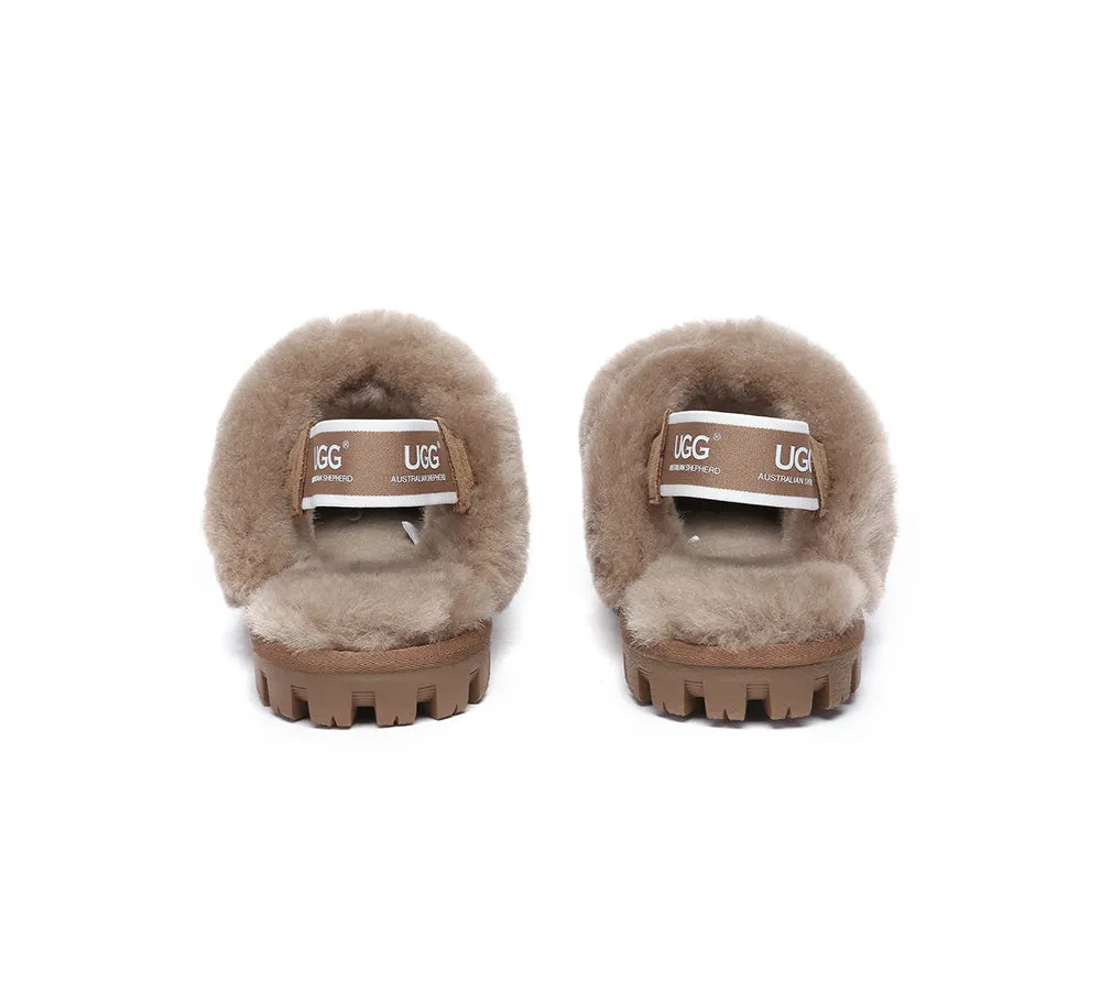 UGG AUSTRALIAN SHEPHERD Sheepskin Wool Removable Strap Slingback Slippers Suzie ll