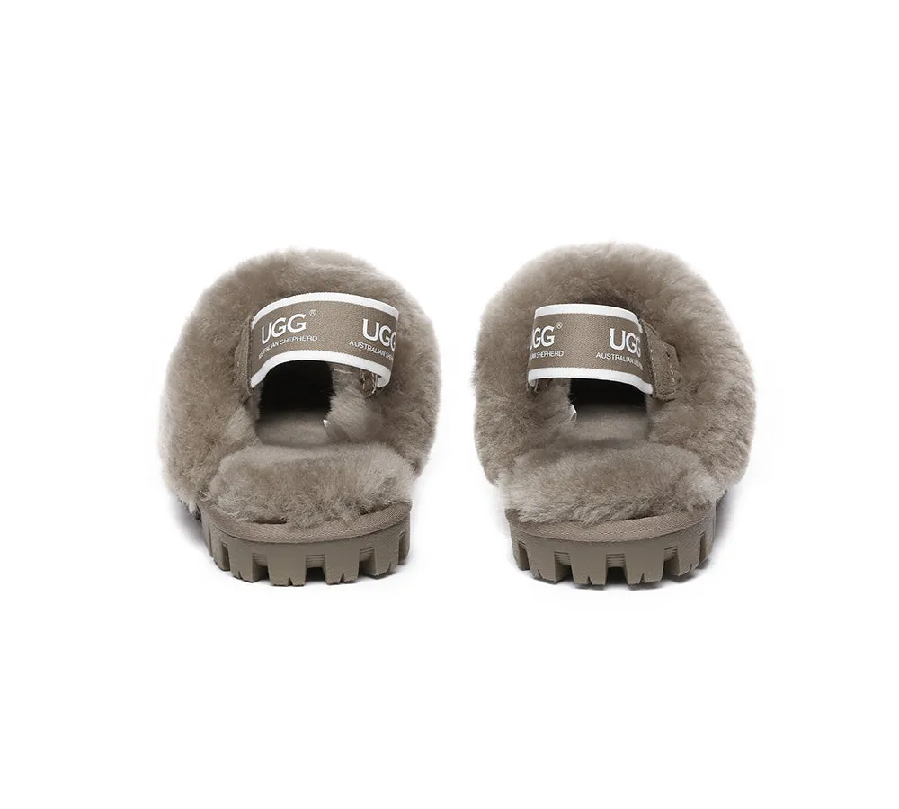 UGG AUSTRALIAN SHEPHERD Sheepskin Wool Removable Strap Slingback Slippers Suzie ll