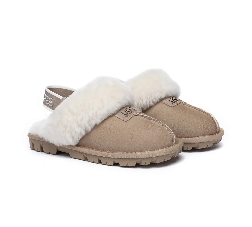 UGG AUSTRALIAN SHEPHERD Sheepskin Wool Removable Strap Slingback Slippers Suzie ll