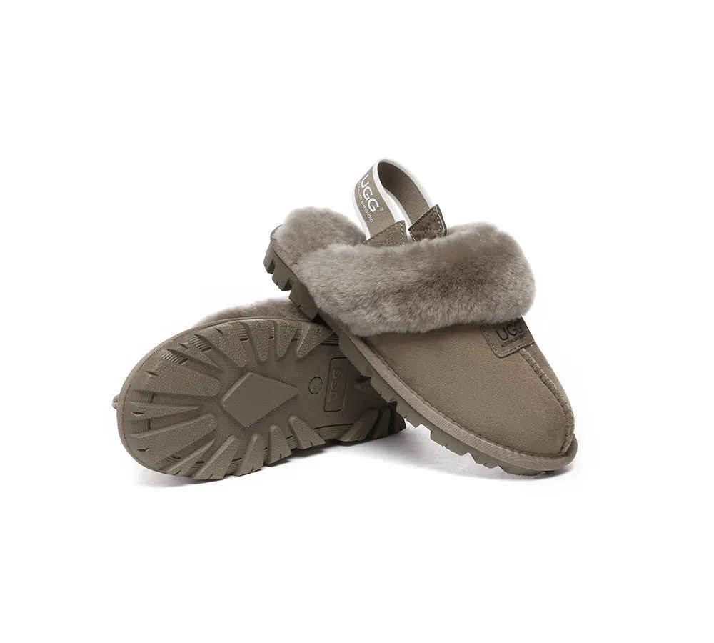 UGG AUSTRALIAN SHEPHERD Sheepskin Wool Removable Strap Slingback Slippers Suzie ll