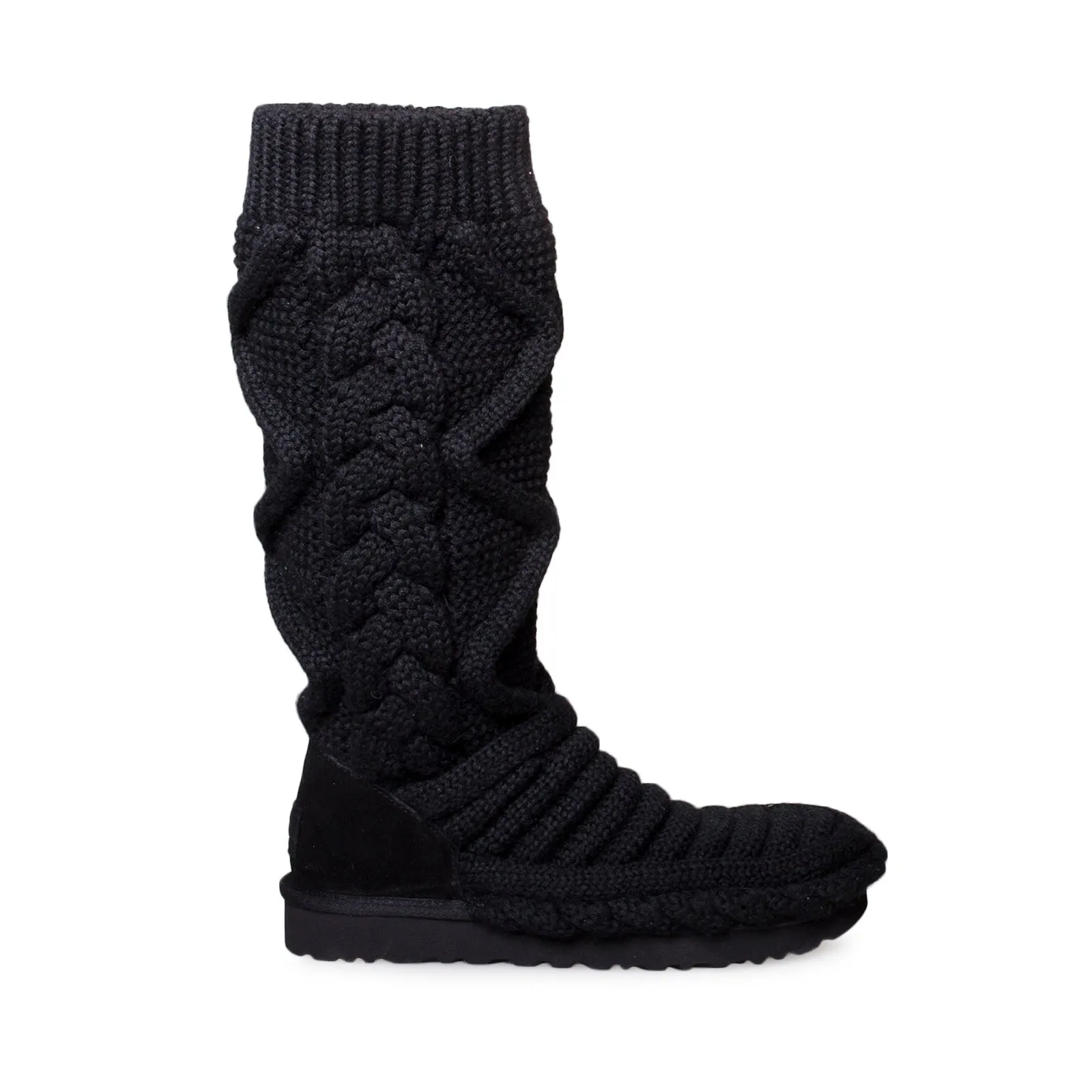 UGG Classic Tall Chunky Knit Black Boots - Women's