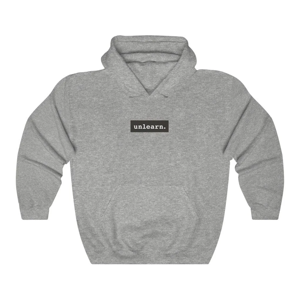 unlearn Dark Grey Box Logo - Relaxed Fit Hoodie