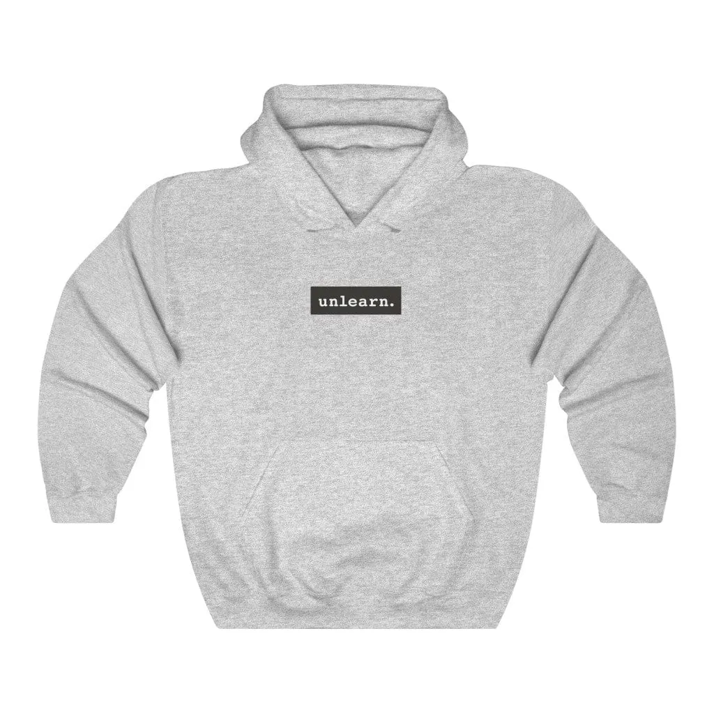 unlearn Dark Grey Box Logo - Relaxed Fit Hoodie