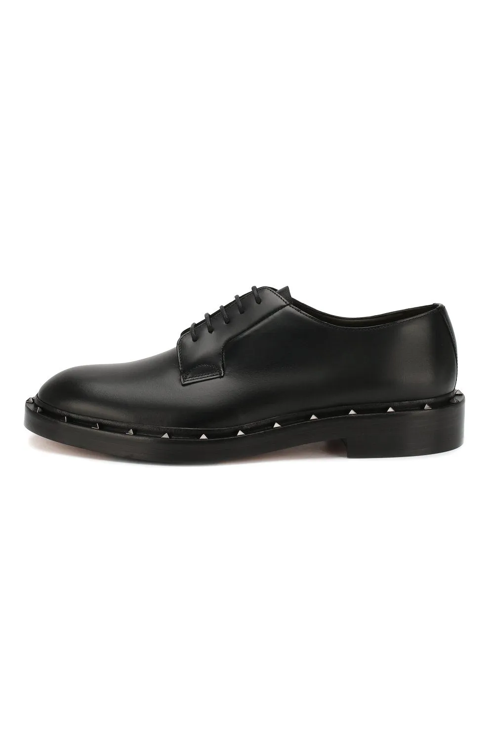 Valentino Garavani Men's Leather Studded Derby Shoes - BLACK