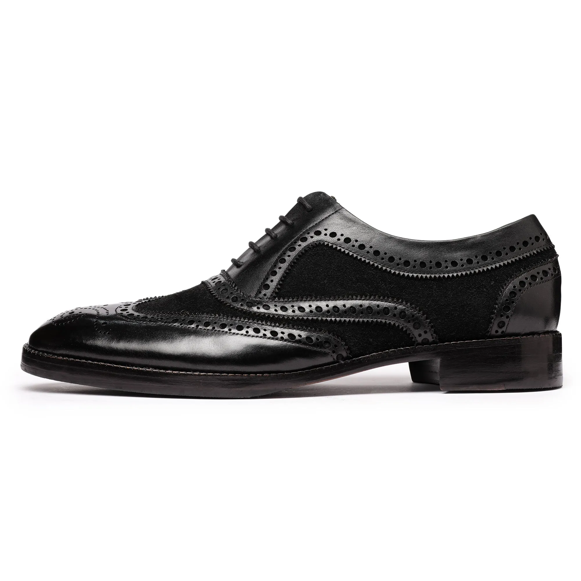 Wingtip Brogue Oxford- Black Suede