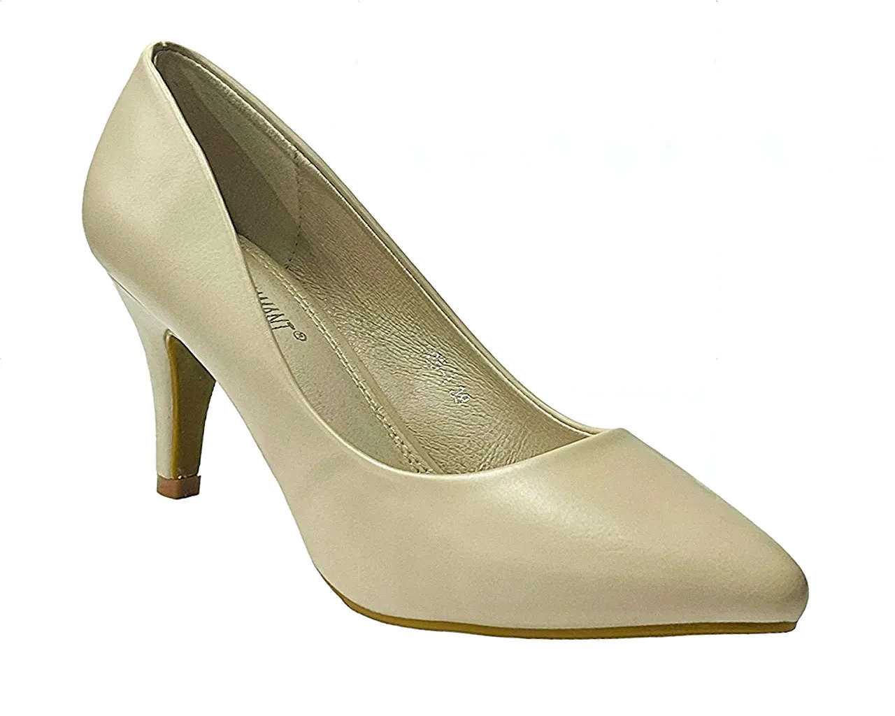 Women's Faux Leather Stiletto Heel Court Shoes