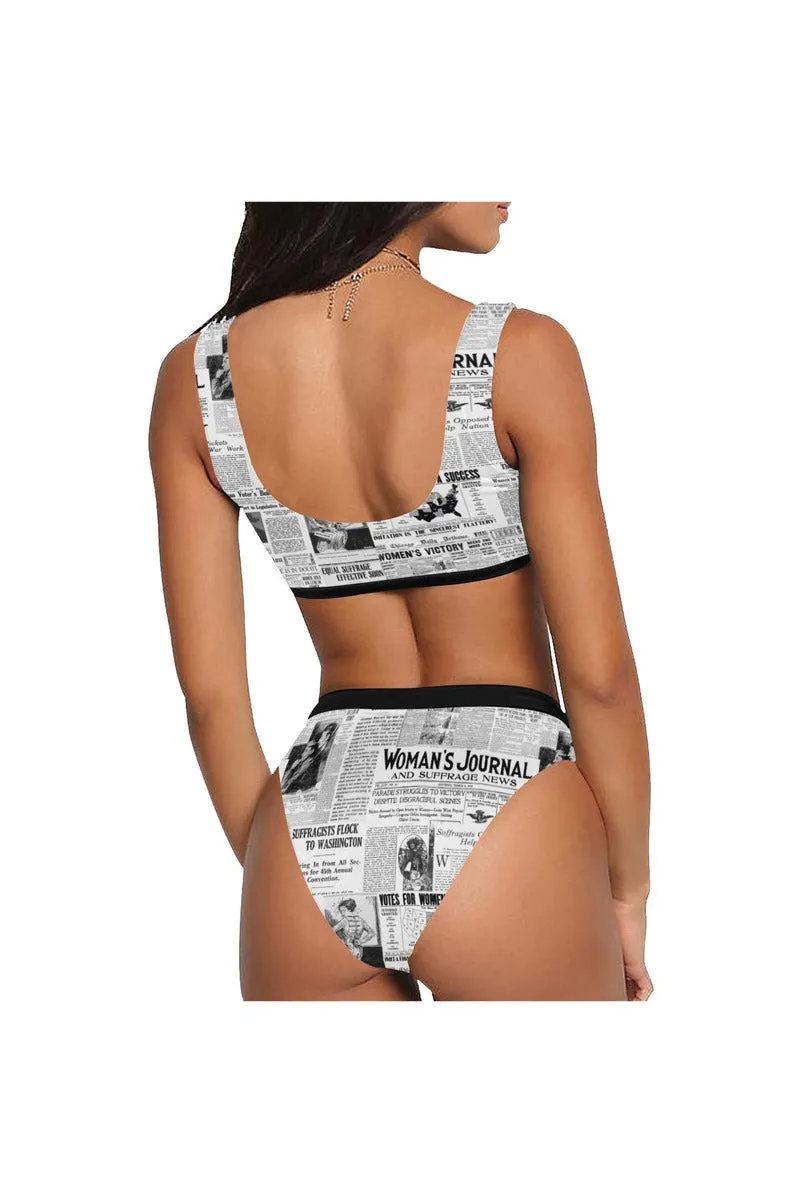 Women's Suffrage Sport Top & High-Waist Bikini Swimsuit