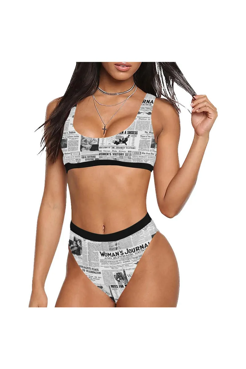 Women's Suffrage Sport Top & High-Waist Bikini Swimsuit